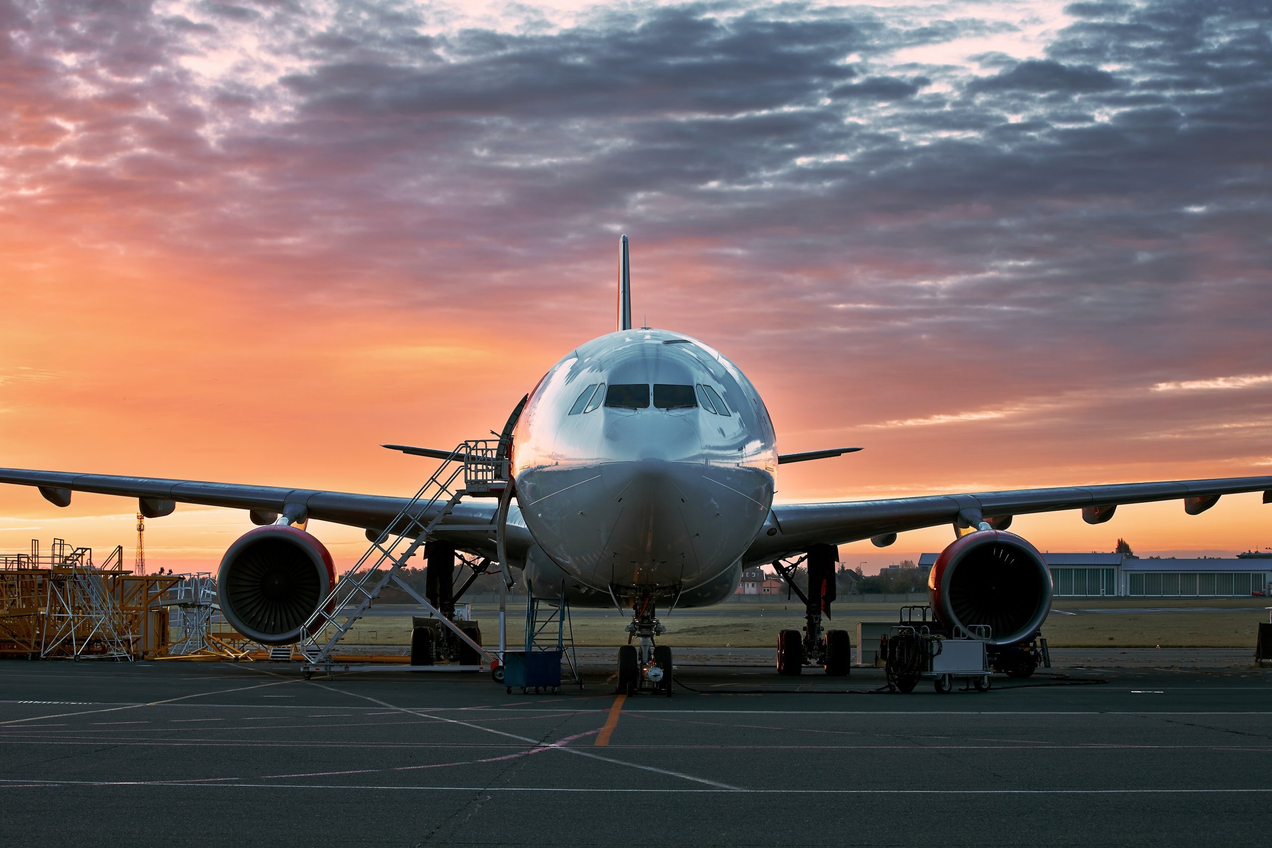 Airplane during maintenance